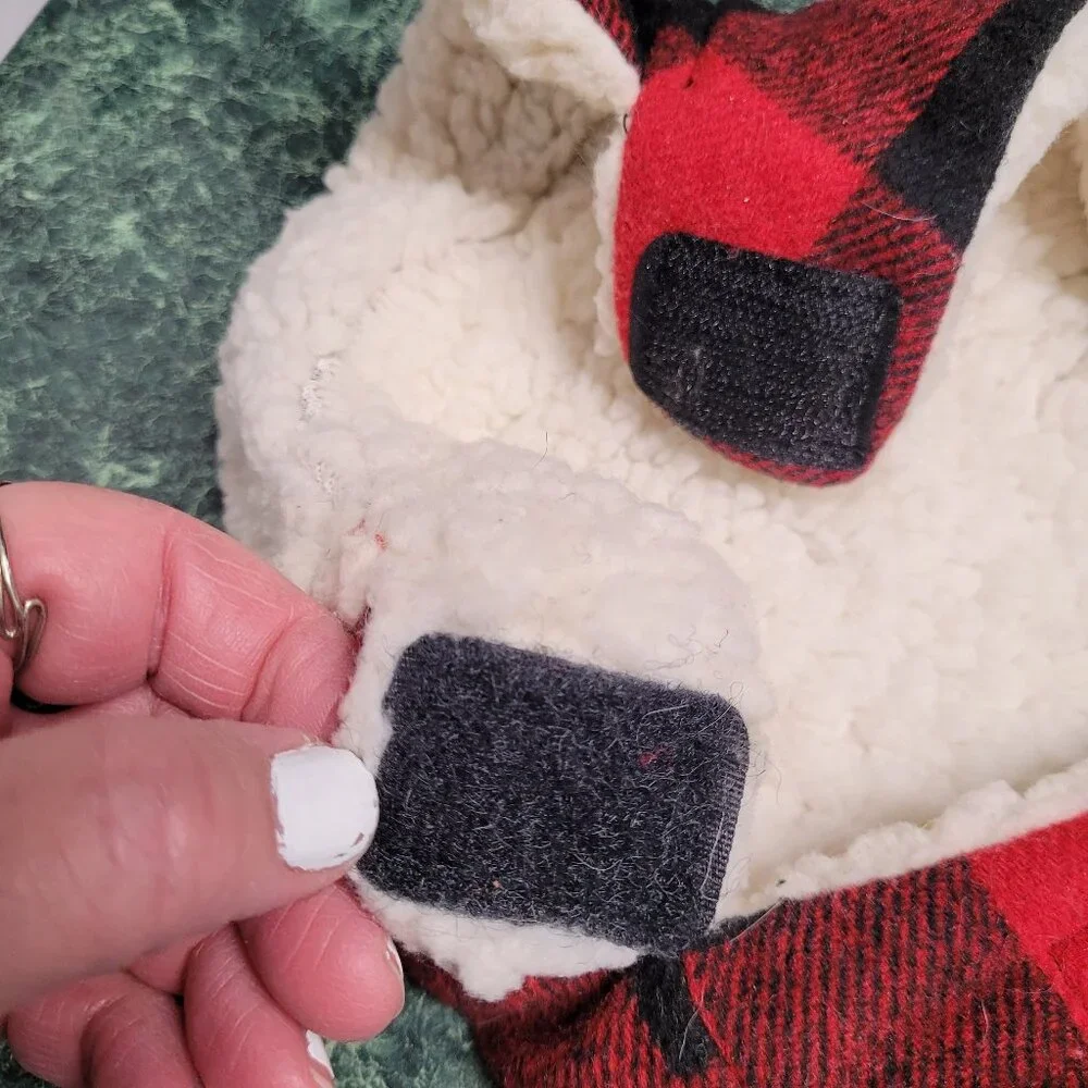 Woof Red and Black Checkered Cozy Doggie Jacket Size Small
